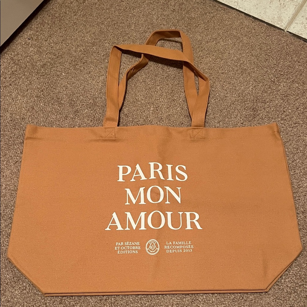🇫🇷 Sézane Paris Mon Amour Canvas Tote Bag